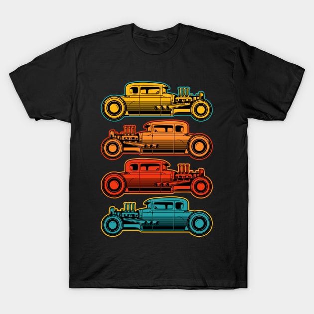 Vintage Colored Cars Hot Rods T-Shirt by RadStar